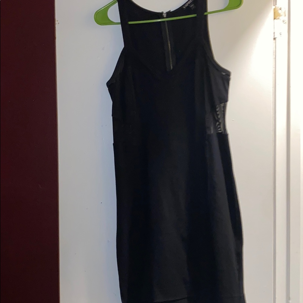 Black dress with gold zipper